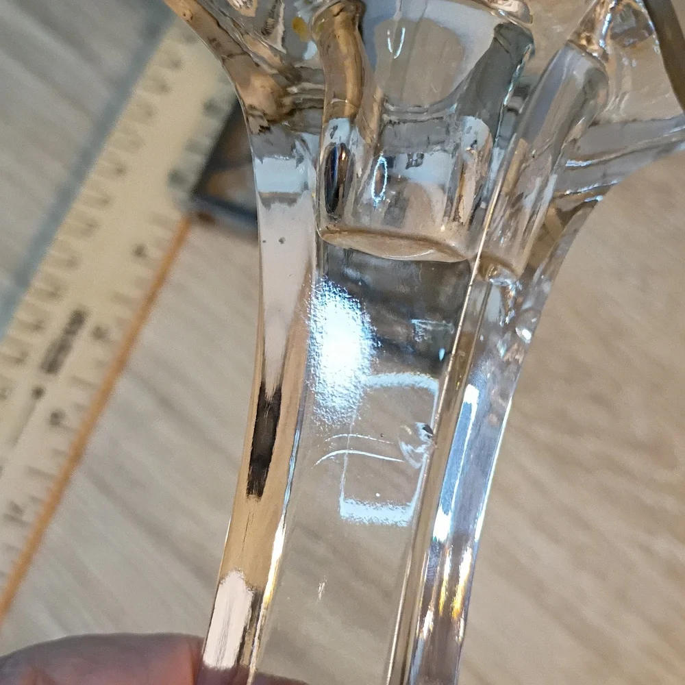 Vintage Golden Crown Crystal And Sterling Silver Overlay Candle Stick Holders